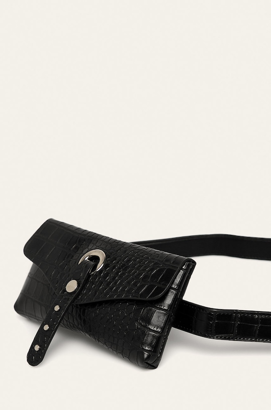 Pasek z saszetką z motywem skóry krokodyla czarny RS20.PAD506 czarny RS20