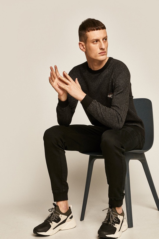 Sweter męski wzorzysty szary RS20.SWM200 szary RS20