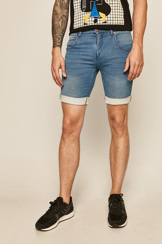 Szorty jeansowe męskie niebieskie tkanina niebieski RS20.SZM095