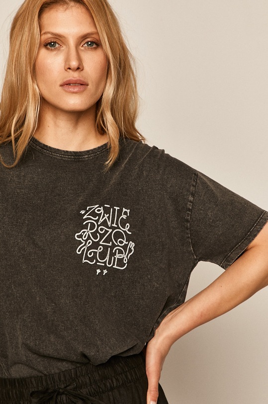 T-shirt damski by Alan Kamiński, Grafika Polska szary RS20.TSD965 szary