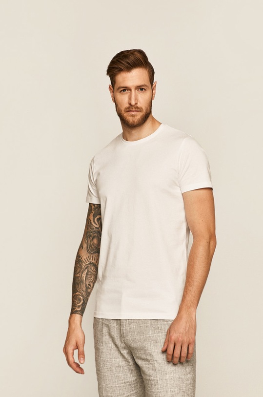 T-shirt męski biały biały RS20.TSM090