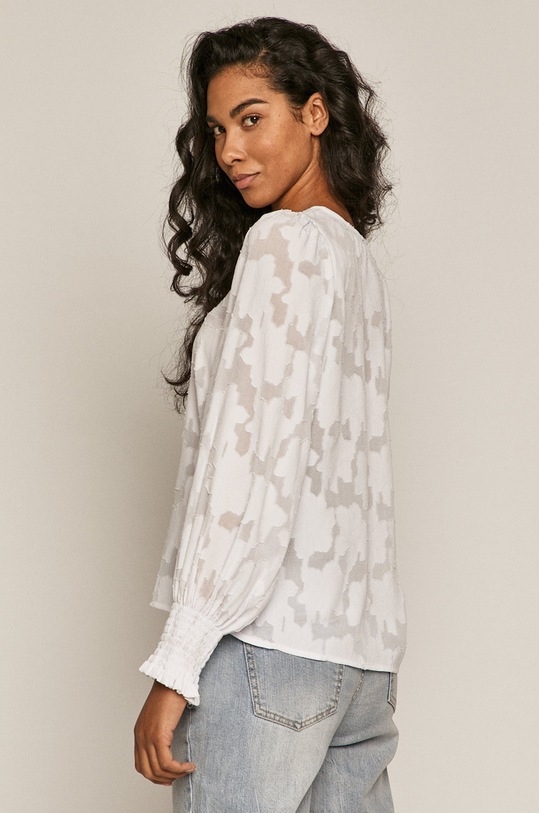 Odzież Bluzka damska z recyklingowanego poliestru biała RS21.BDD701 biały