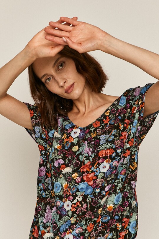 Bluzka damska w kwiaty multicolor RS21.BKD030