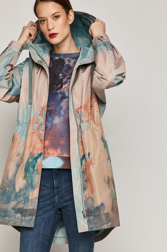 Parka damska z kolekcji EVIVA L’ARTE RS21.KPD101 multicolor