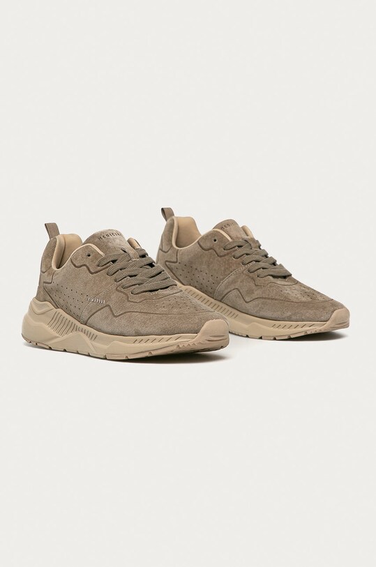 Skórzane sneakersy męskie beżowe RS21.OBM202 beżowy RS21