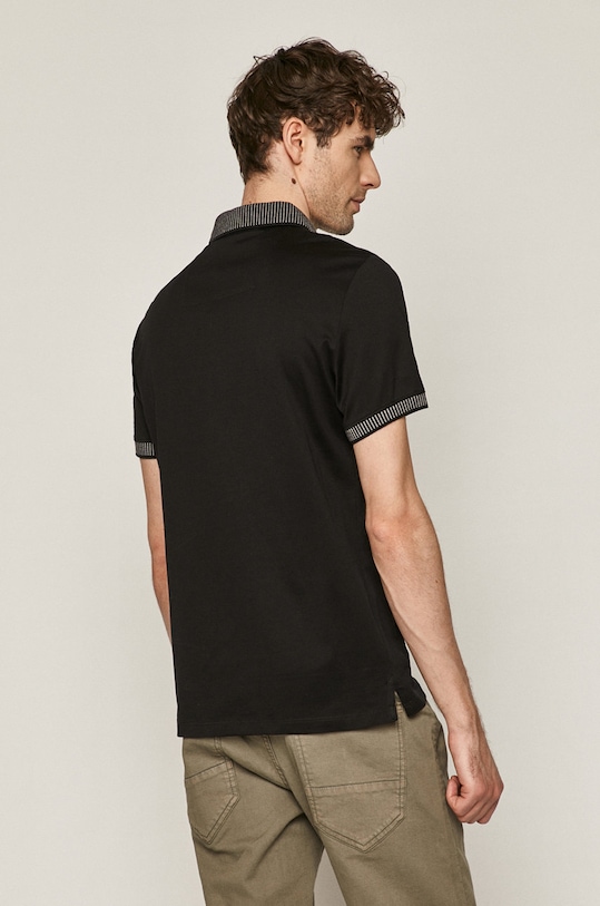 Odzież Polo męskie merceryzowane czarne RS21.POM402 czarny