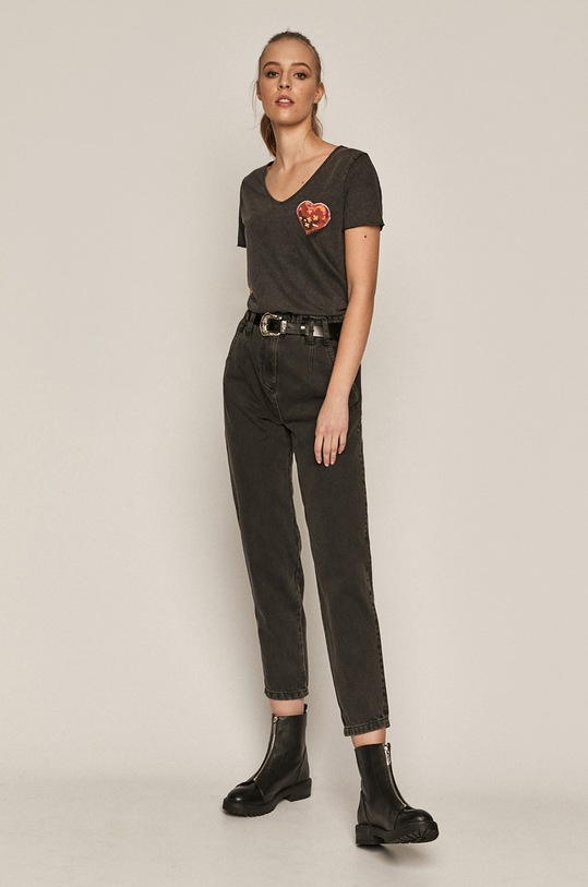 Jeansy damskie carrot czarne RS21.SJD305 czarny RS21