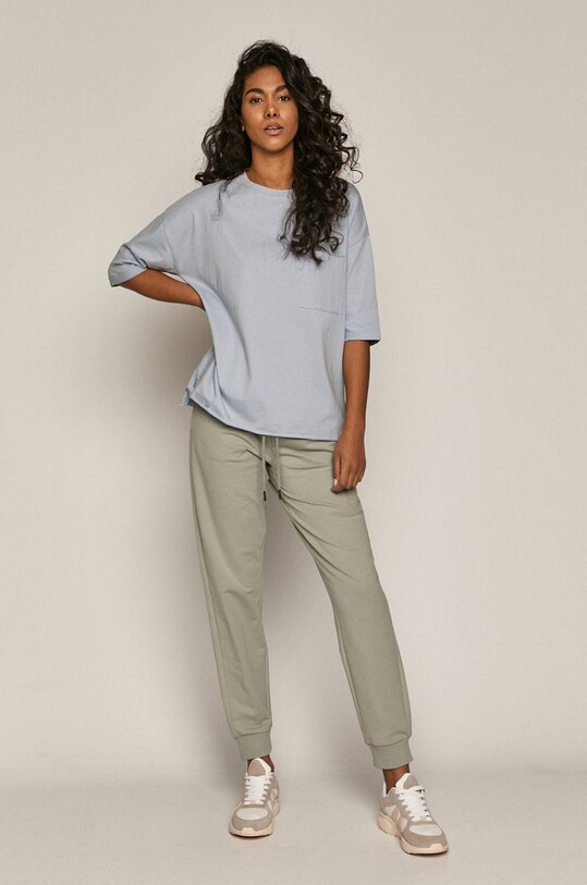 Spodnie damskie dresowe z bawełny organicznej turkusowe RS21.SPD060 turkusowy RS21