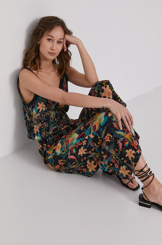 Spodnie damskie culottes z wiskozy tkanina multicolor RS21.SPDA10