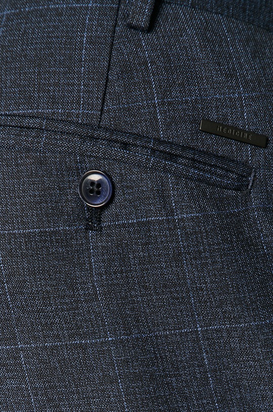 Spodnie męskie slim z tkaniny w kratę granatowe granatowy RS21.SPM303