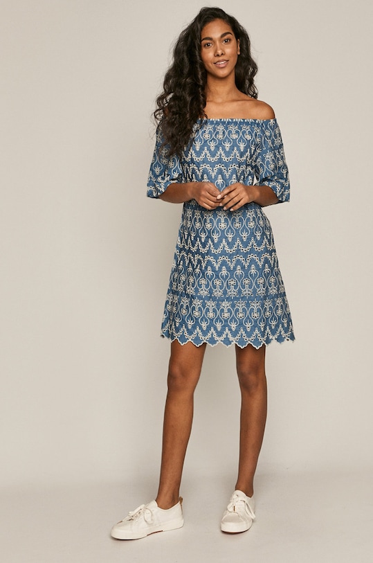 Medicine - Sukienka Summer Linen RS21.SUD703 niebieski RS21