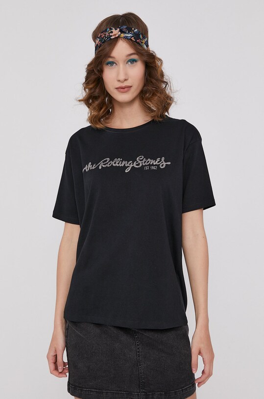 Odzież T-shirt damski z nadrukiem The Rolling Stones czarny RS21.TSDA57 czarny