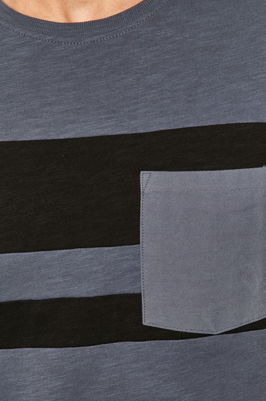 Bawełniany t-shirt męski z kieszonką niebieski RS21.TSM071