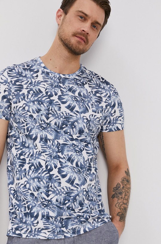 T-shirt męski z bawełny organicznej biały bawełna biały RS21.TSMA05