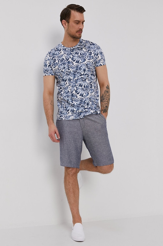 T-shirt męski z bawełny organicznej biały RS21.TSMA05 biały RS21