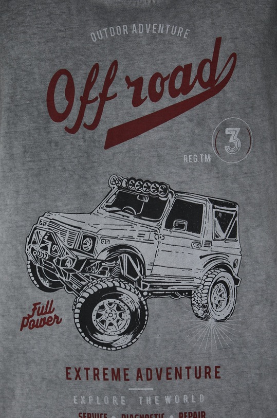 T-shirt męski z nadrukiem szary RS21.TSMC20 szary