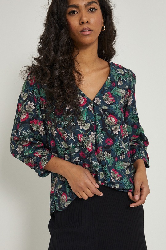 Bluzka damska wzorzysta czarna wzorzyste czarny RS22.BDD040