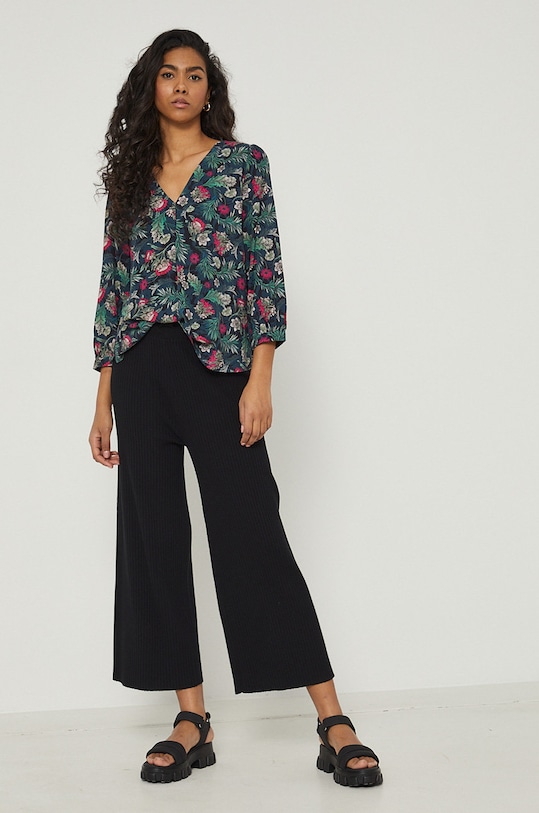 Bluzka damska wzorzysta czarna RS22.BDD040 czarny RS22