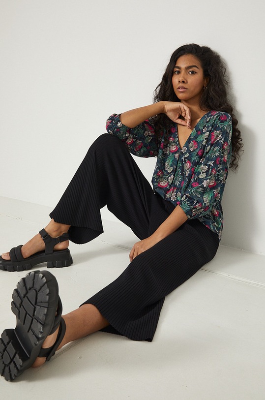 Bluzka damska wzorzysta czarna RS22.BDD040 czarny