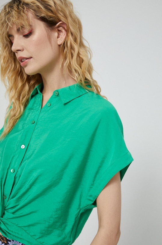 Bluzka damska gładka zielona pozostałe zielony RS22.BKDB09