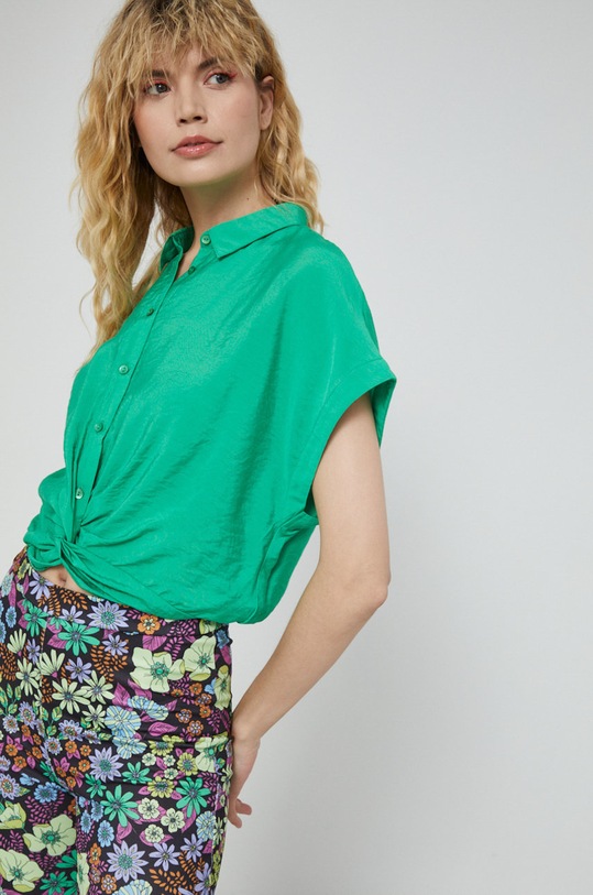 Bluzka damska gładka zielona zielony RS22.BKDB09