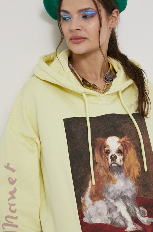 Bluza Eviva L'arte damska z nadrukiem żółta RS22.BLD151