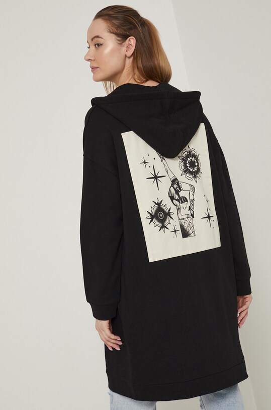 Bluza bawełniana damska Tattoo Art by SEDZIARAM - Aleksandra Kotwa czarna czarny RS22.BLD750