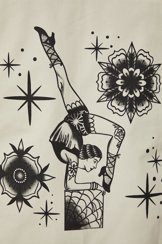 Bluza bawełniana damska Tattoo Art by SEDZIARAM - Aleksandra Kotwa czarna RS22.BLD750