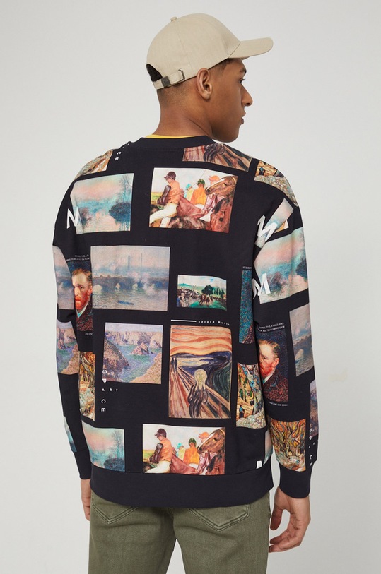 Odzież Bluza bawełniana Eviva L'arte męska wzorzysta czarna RS22.BLM155 czarny