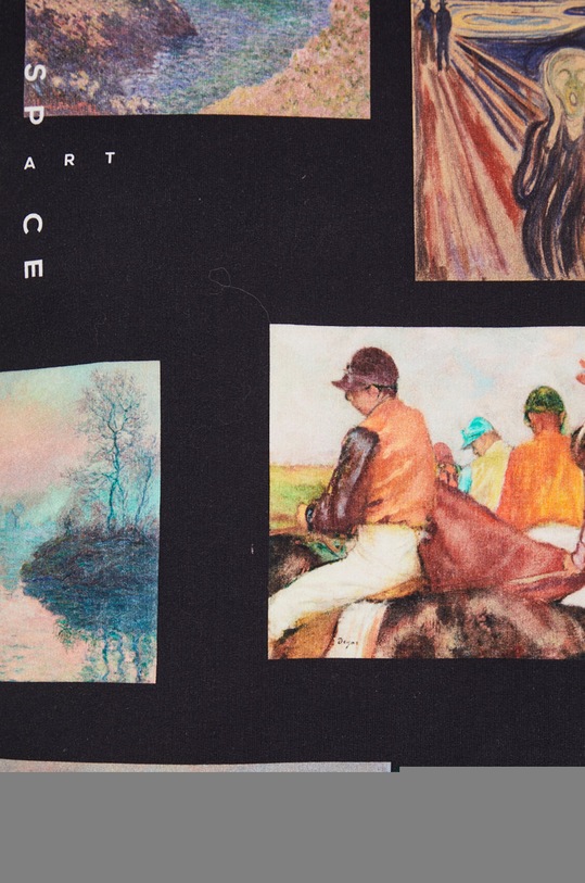 Bluza bawełniana Eviva L'arte męska wzorzysta czarna RS22.BLM155 czarny