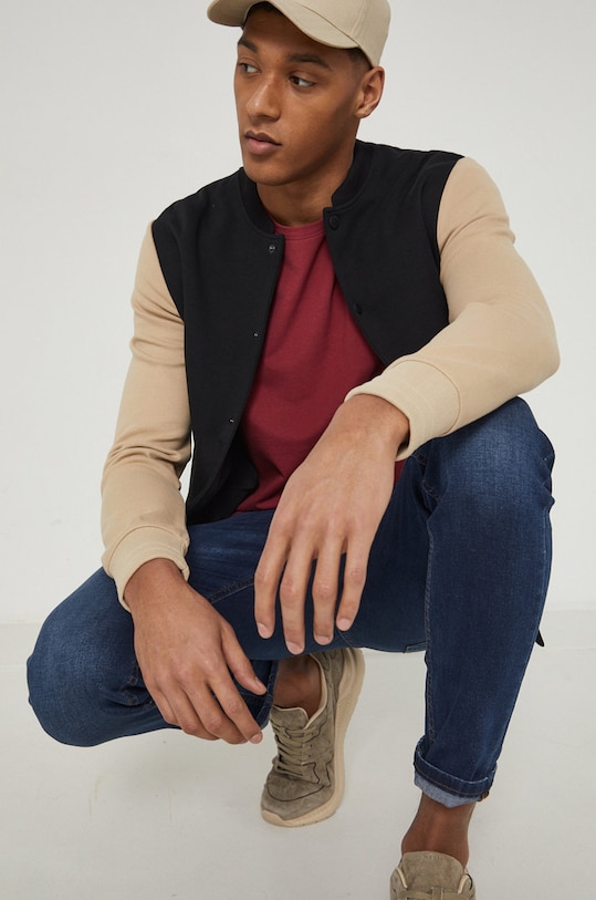 Bluza męska na zatrzaski czarna pozostałe czarny RS22.BLM210