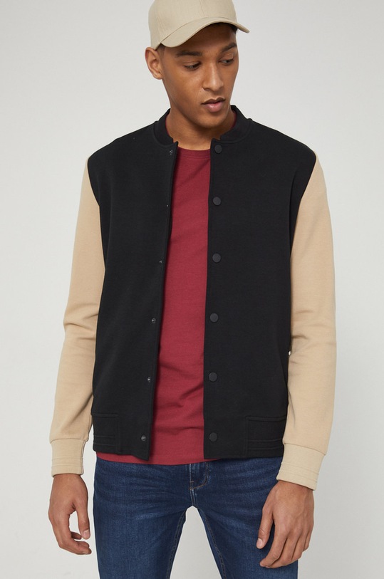 Bluza męska na zatrzaski czarna czarny RS22.BLM210