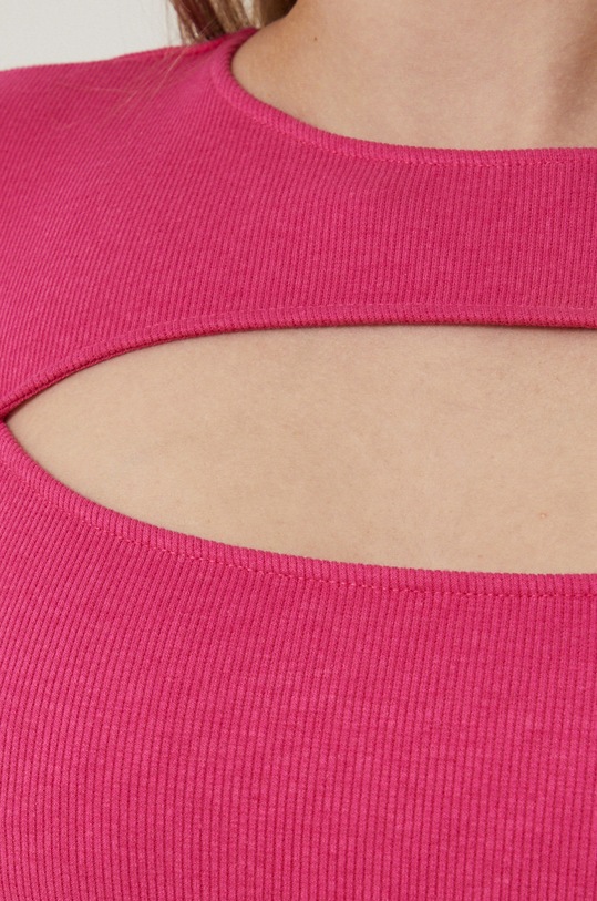 Longsleeve damski gładki malinowy RS22.BUD100 różowy