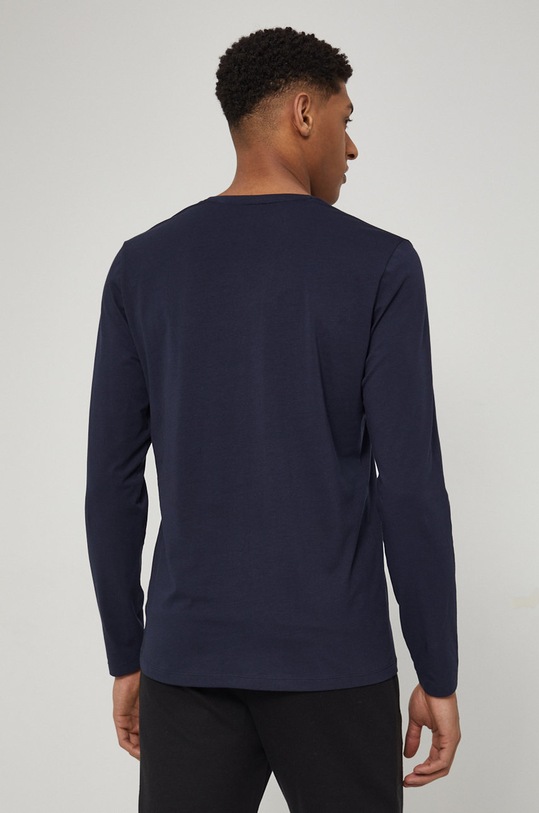 Oblečenie Tričko s dlhým rukávom pánske Basic RS22.BUM030 tmavomodrá