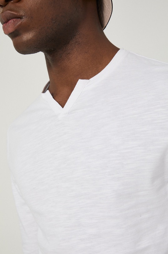 Longsleeve bawełniany gładki biały RS22.BUM061 biały