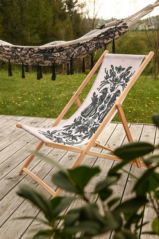 Leżak w stylu boho beżowy beżowy RS22.GAU605