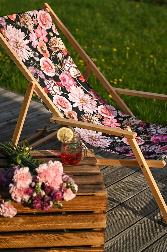 Plážové lehátko s područkami Essential s květinovým vzorem vícebarevná RS22.GAU606
