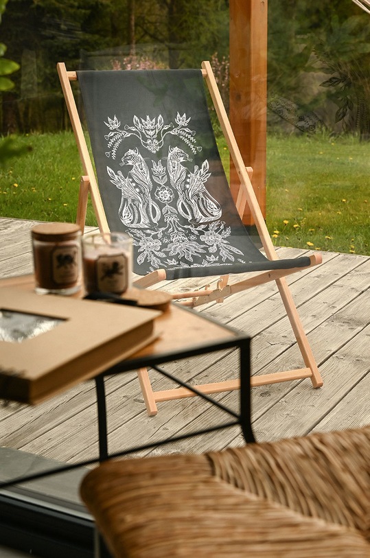 Leżak w stylu boho czarny czarny RS22.GAU609