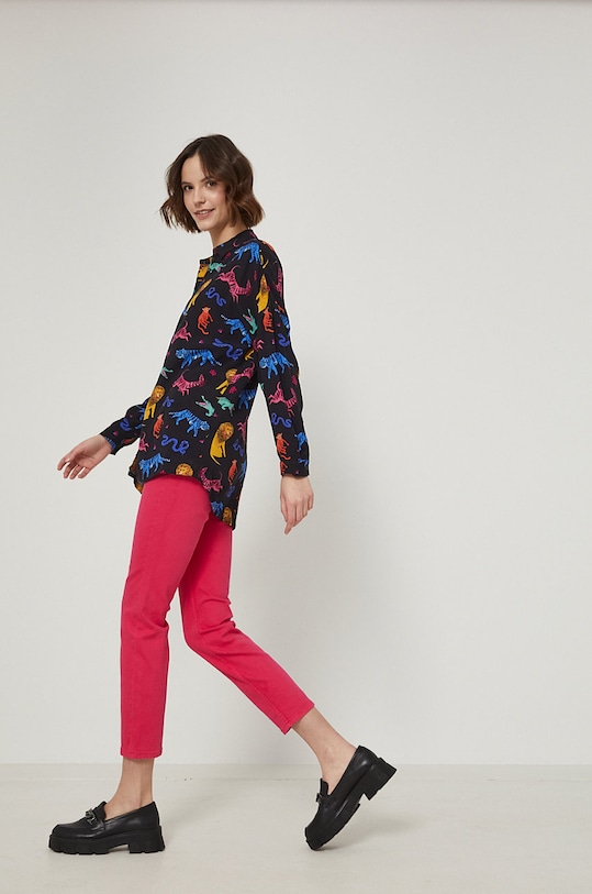 Koszula damska wzorzysta czarna RS22.KDD050 czarny