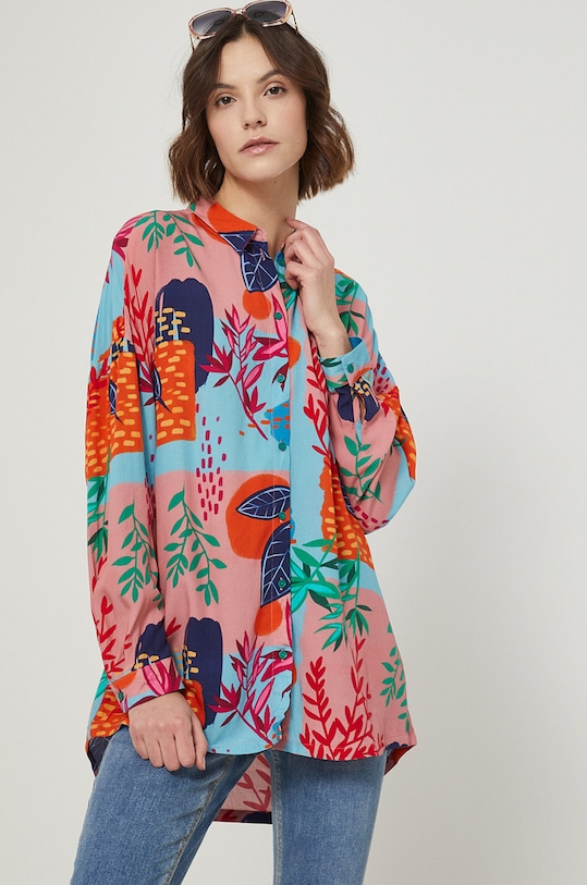 Koszula damska wzorzysta multicolor casual multicolor RS22.KDD050