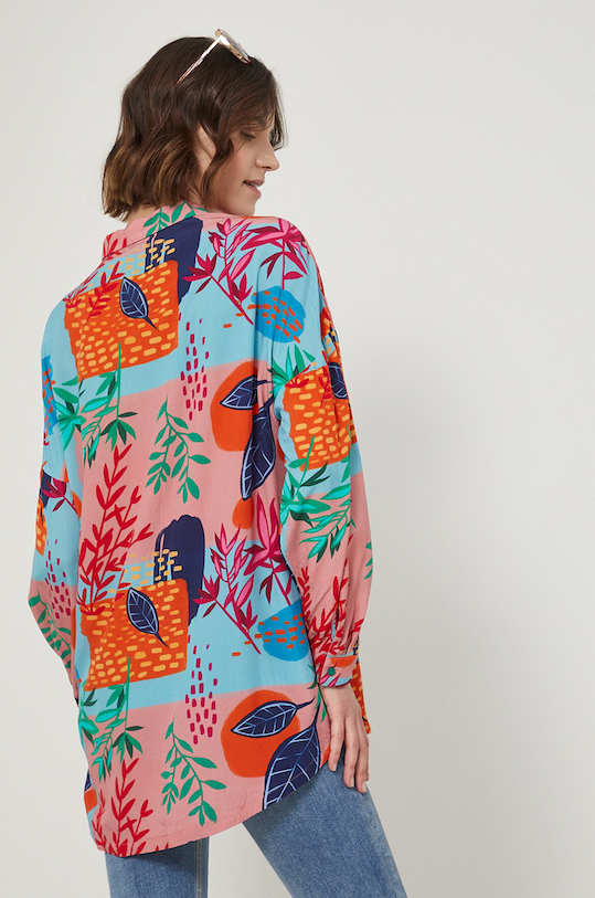 Koszula damska wzorzysta multicolor multicolor RS22.KDD050