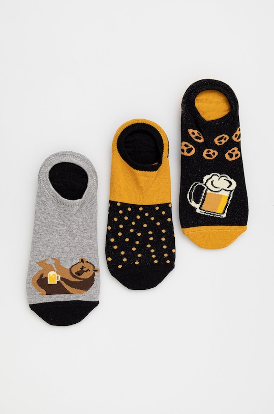 Skarpetki męskie w piwko i precelki (3-pack) multicolor skarpetki krótkie multicolor RS22.LGMB02