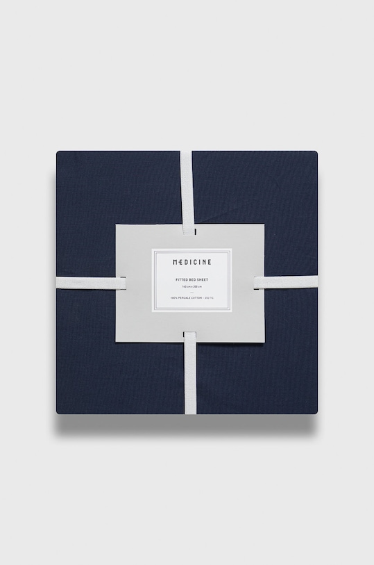 Prześcieradło z bawełny perkalowej z gumką 140 x 200 cm granatowe RS22.PCU512 granatowy RS22