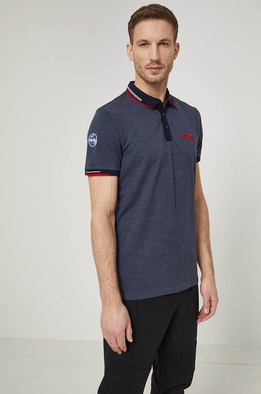 Polo tričko pánske s potlačou NASA tmavomodré regular tmavomodrá RS22.POM403