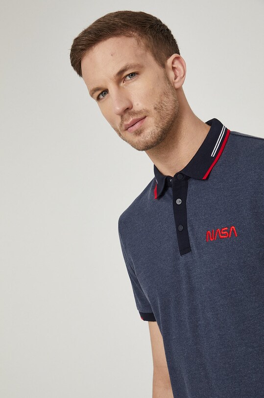 Polo tričko pánske s potlačou NASA tmavomodré tmavomodrá RS22.POM403
