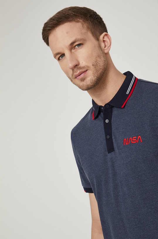 Polo tričko pánske s potlačou NASA tmavomodré tmavomodrá RS22.POM403