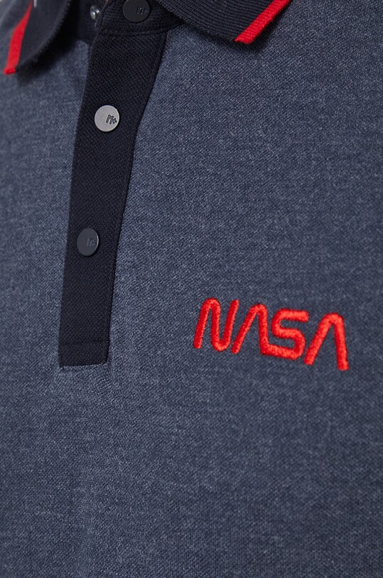 Polo tričko pánske s potlačou NASA tmavomodré RS22.POM403 tmavomodrá