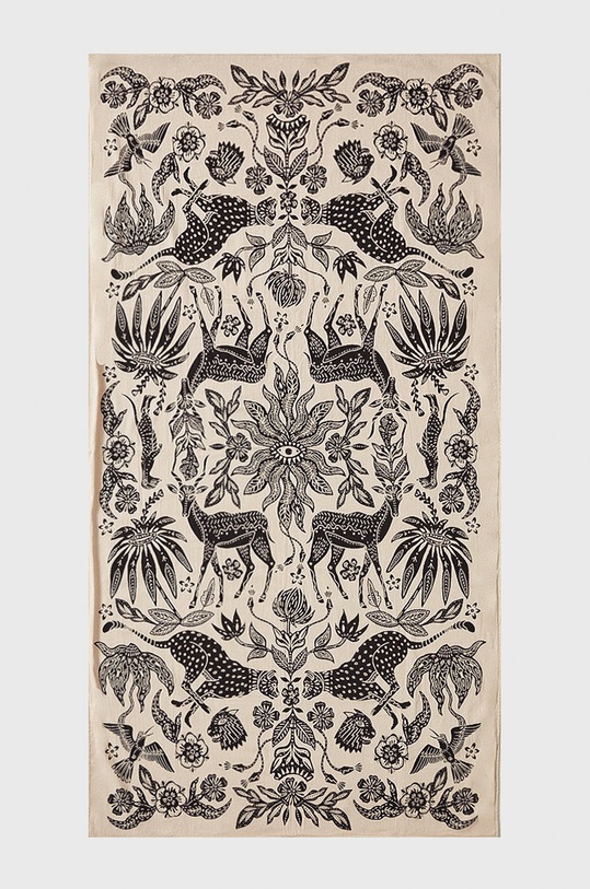 Ręcznik plażowy wzorzysty beżowy beżowy RS22.REU808