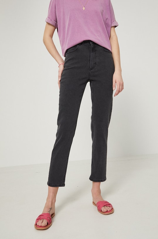 Jeansy damskie mom fit czarne RS22.SJD042 czarny RS22