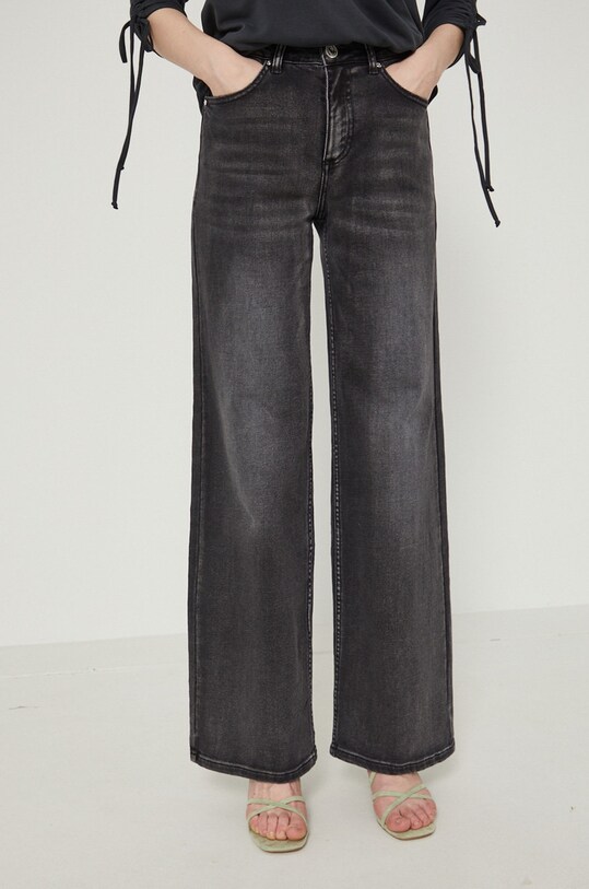 Jeansy damskie wide leg czarne RS22.SJD302 czarny RS22
